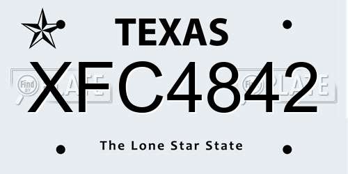 XFC4842 Texas License Plate