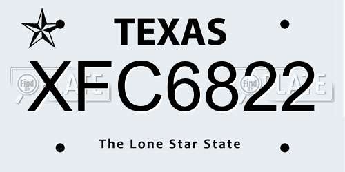 XFC6822 Texas License Plate