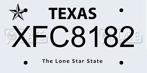 XFC8182 Texas License Plate