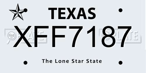 XFF7187 Texas License Plate