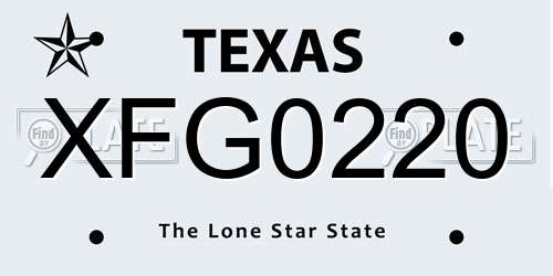 XFG0220 Texas License Plate
