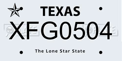 XFG0504 Texas License Plate