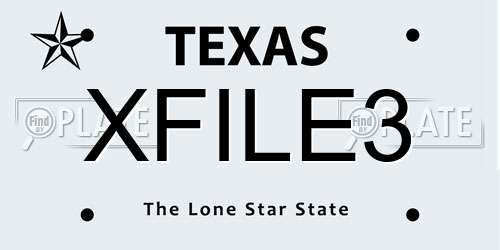 XFILE3 Texas License Plate