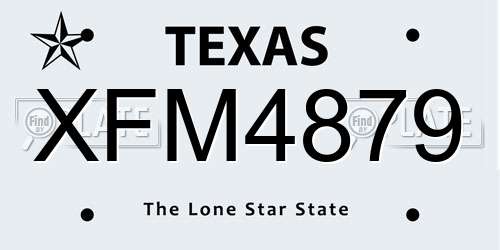 XFM4879 Texas License Plate