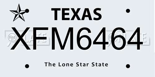 XFM6464 Texas License Plate