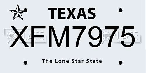 XFM7975 Texas License Plate