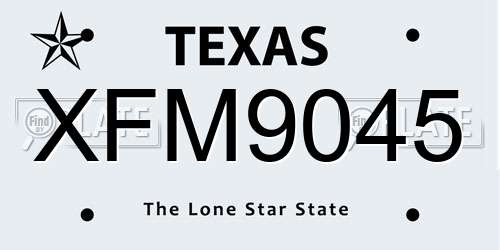 XFM9045 Texas License Plate