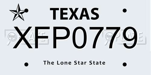 XFP0779 Texas License Plate