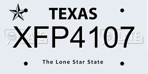 XFP4107 Texas License Plate