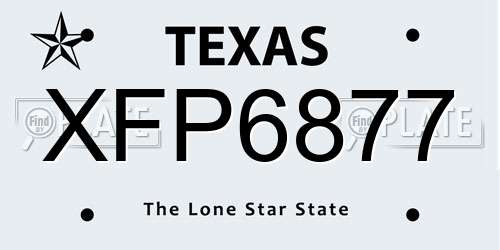 XFP6877 Texas License Plate