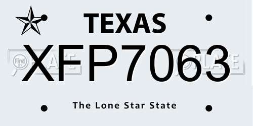 XFP7063 Texas License Plate
