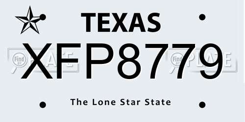 XFP8779 Texas License Plate