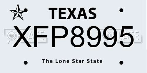XFP8995 Texas License Plate