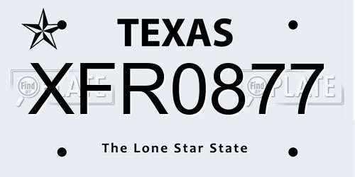 XFR0877 Texas License Plate