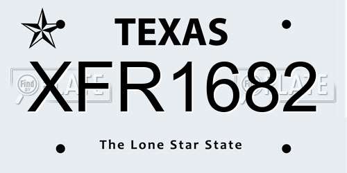 XFR1682 Texas License Plate