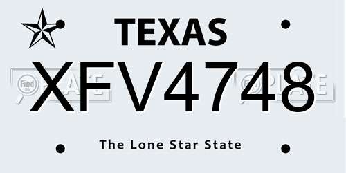 XFV4748 Texas License Plate