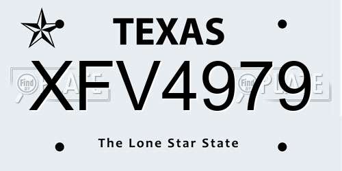 XFV4979 Texas License Plate