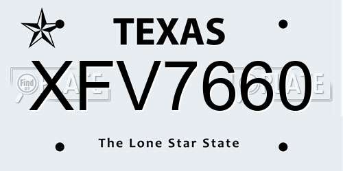 XFV7660 Texas License Plate