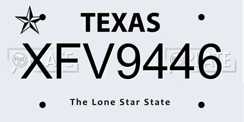 XFV9446 Texas License Plate