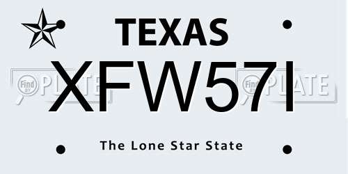 XFW57I Texas License Plate