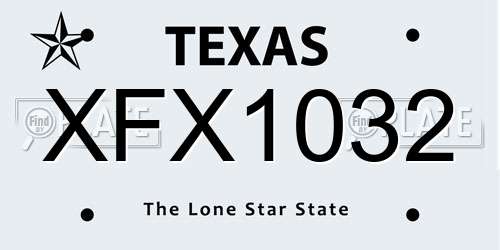 XFX1032 Texas License Plate
