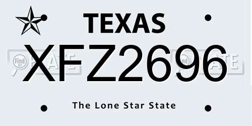 XFZ2696 Texas License Plate