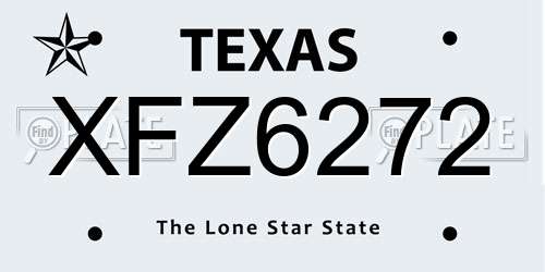 XFZ6272 Texas License Plate