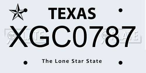 XGC0787 Texas License Plate