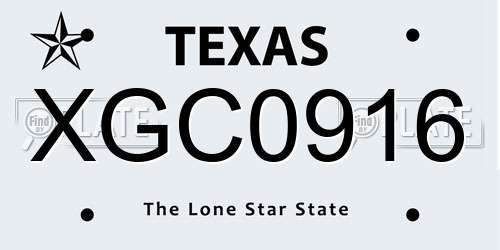 XGC0916 Texas License Plate