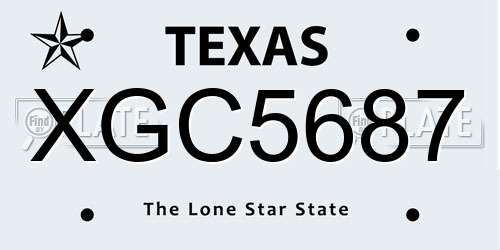 XGC5687 Texas License Plate
