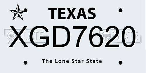 XGD7620 Texas License Plate