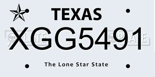 XGG5491 Texas License Plate