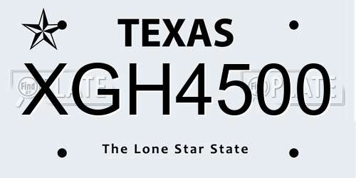XGH4500 Texas License Plate