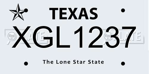 XGL1237 Texas License Plate