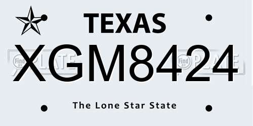 XGM8424 Texas License Plate