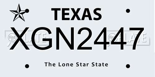 XGN2447 Texas License Plate