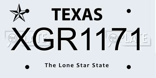 XGR1171 Texas License Plate