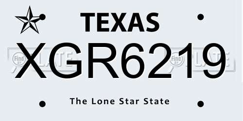 XGR6219 Texas License Plate