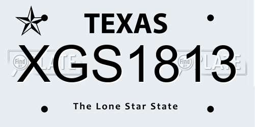 XGS1813 Texas License Plate