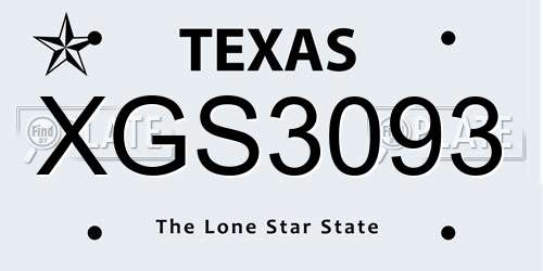 XGS3093 Texas License Plate