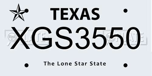 XGS3550 Texas License Plate