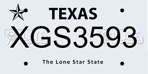 XGS3593 Texas License Plate