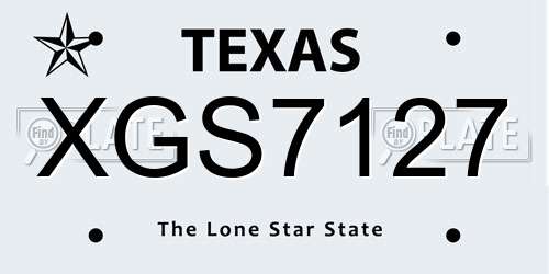 XGS7127 Texas License Plate