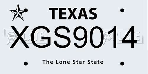 XGS9014 Texas License Plate
