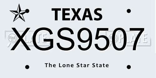 XGS9507 Texas License Plate