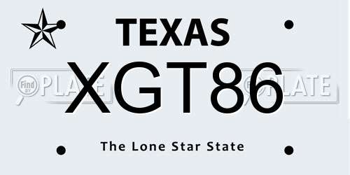 XGT86 Texas License Plate