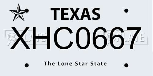 XHC0667 Texas License Plate