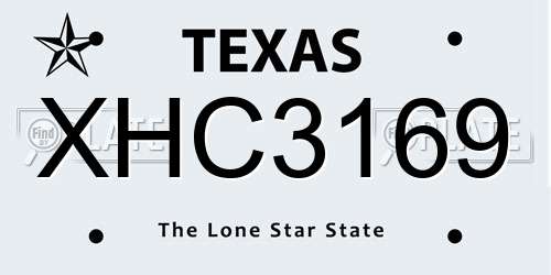 XHC3169 Texas License Plate