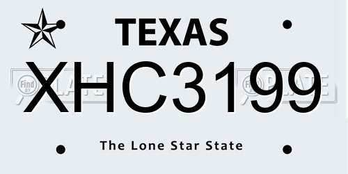 XHC3199 Texas License Plate