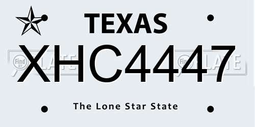 XHC4447 Texas License Plate